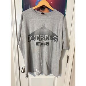 Vintage Iceberg History Italy Snoopy T-Shirt Gray y2k XL 2XL Made in Italy